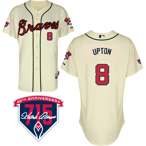 Justin Upton #8 MLB Jersey-Atlanta Braves Men's Authentic Alternate 2 Cool Base Baseball Jersey